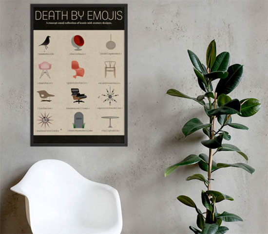 Free midcentury modern emojis by Death By Modernism