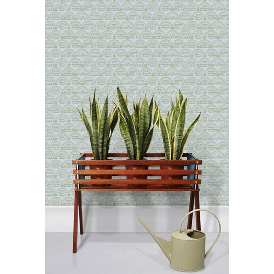 Houses on walls: Metroland wallpaper by Mini Moderns