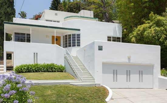 1930s Milton J. Black-designed streamline moderne property in Los Feliz, California, USA