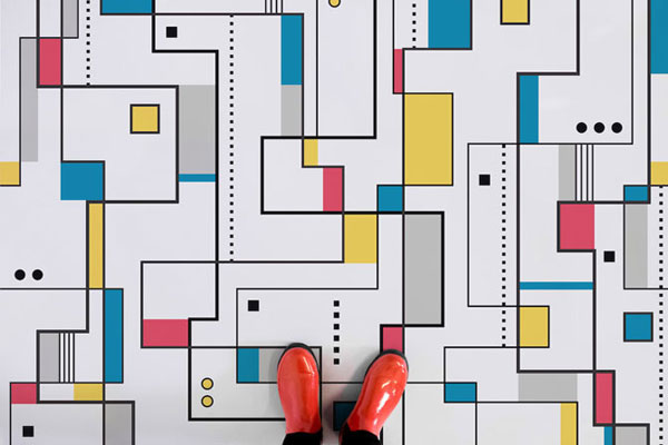 Design spotting: Mondrian-style flooring at Atrafloor