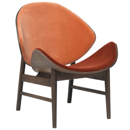 1950s Orange lounge chair by Hans Olsen reissued