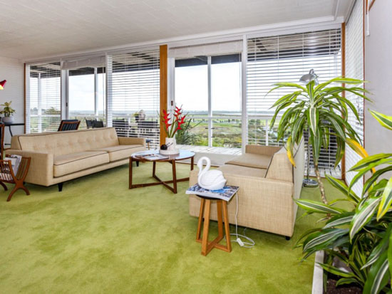 1950s Rigby Mullen midcentury modern house in Thames, New Zealand