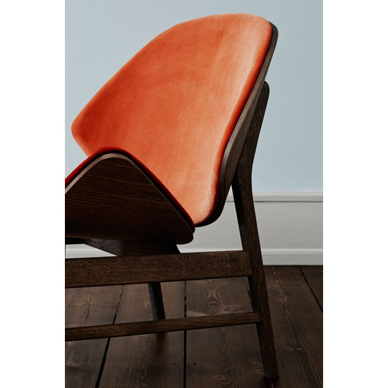 1950s Orange lounge chair by Hans Olsen reissued