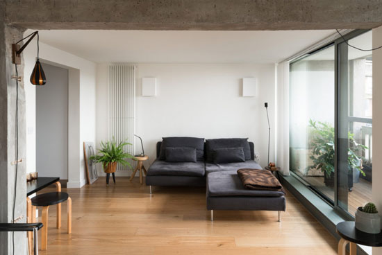 Apartment in the brutalist Park Hill development, Sheffield, South Yorkshire