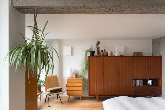 Apartment in the brutalist Park Hill development, Sheffield, South Yorkshire