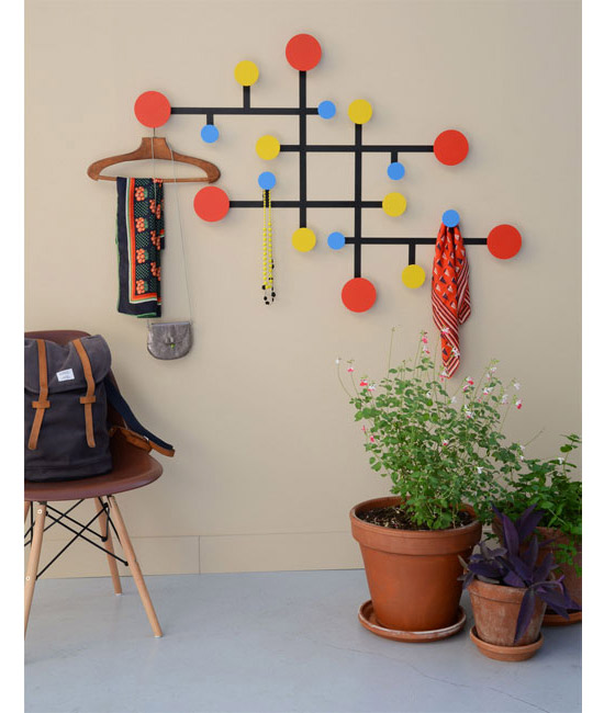 Mondrian-style Piet coat stand by Presse Citron