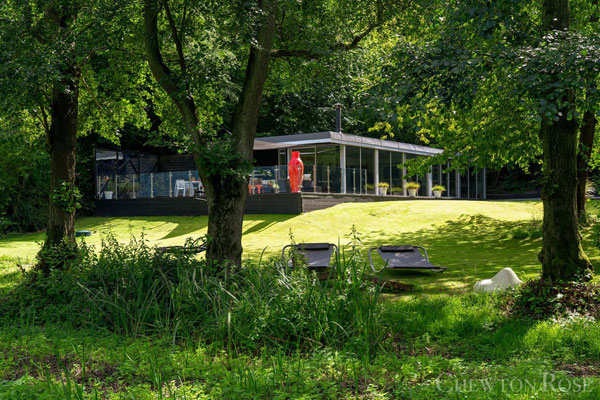 Glass box modernist house near Norwich, Norfolk