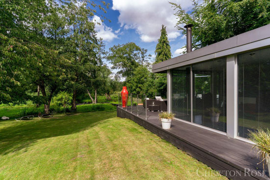 Glass box modernist house near Norwich, Norfolk