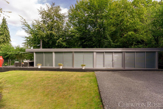 Glass box modernist house near Norwich, Norfolk