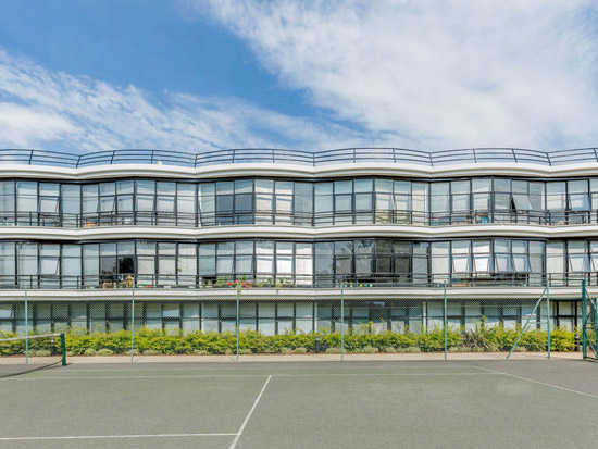 Maisonette in 1930s Sir Owen Williams modernist Pioneer Centre in London SE15