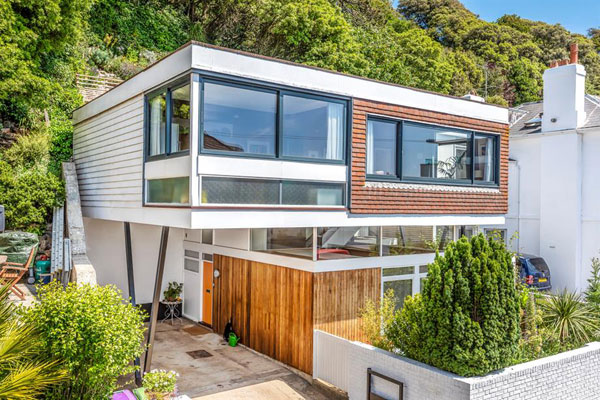 1960s John Floydd midcentury modern house in Sandgate, Kent