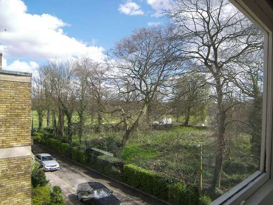 Three-bedroom apartment in the grade II-listed 1950s Langham House Close, Richmond upon Thames, Surrey