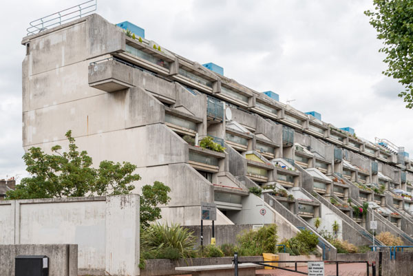 1960s Neave Brown brutal apartment on Rowley Way, London NW8