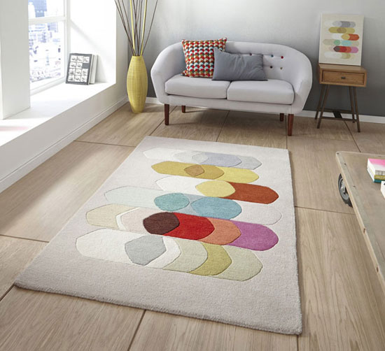 Midcentury interior: Inaluxe abstract rugs