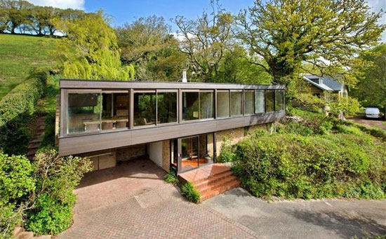 On the market: Bryan Tanner-designed Dominoes 1960s modernist property in Stoke Gabriel, Devon