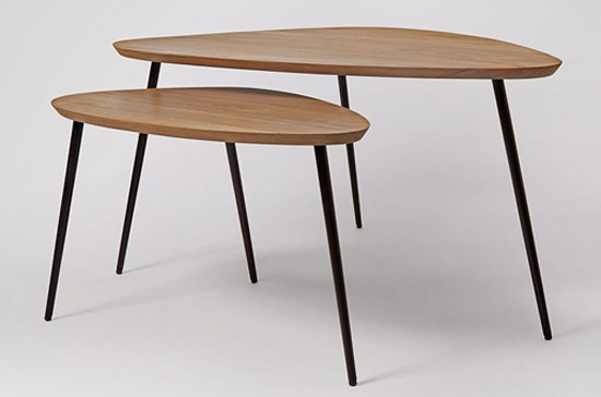 Sills midcentury-style coffee table set at Swoon Editions