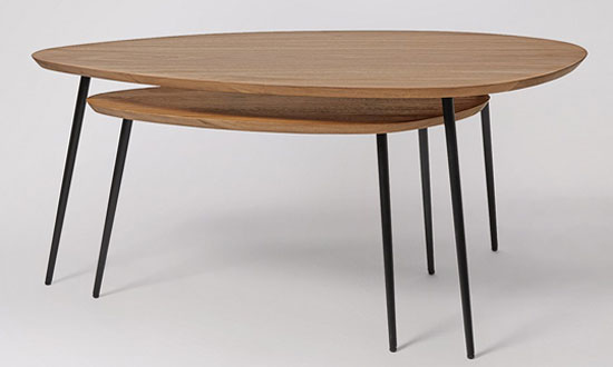 Sills midcentury-style coffee table set at Swoon Editions