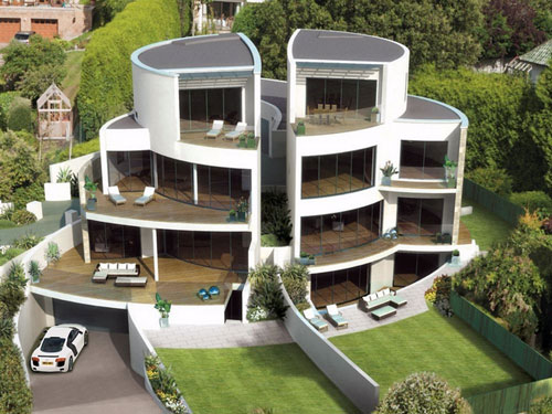 Under development: Futuristic four-bedroomed house in Sandbanks, Poole, Dorset