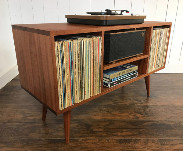 Midcentury modern vinyl storage units by Scott Cassin