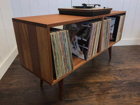 Midcentury modern vinyl storage units by Scott Cassin