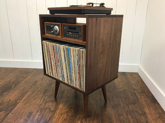 Midcentury modern vinyl storage units by Scott Cassin