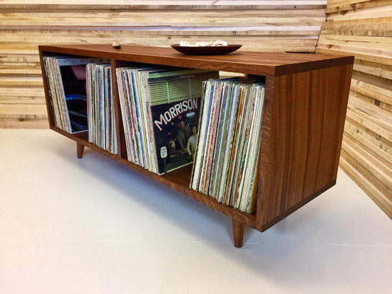 Midcentury modern vinyl storage units by Scott Cassin