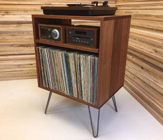 Midcentury modern vinyl storage units by Scott Cassin