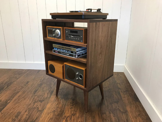 Midcentury modern vinyl storage units by Scott Cassin