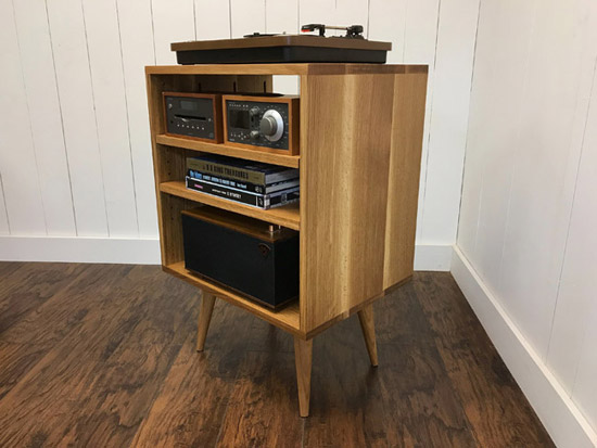 Midcentury modern vinyl storage units by Scott Cassin