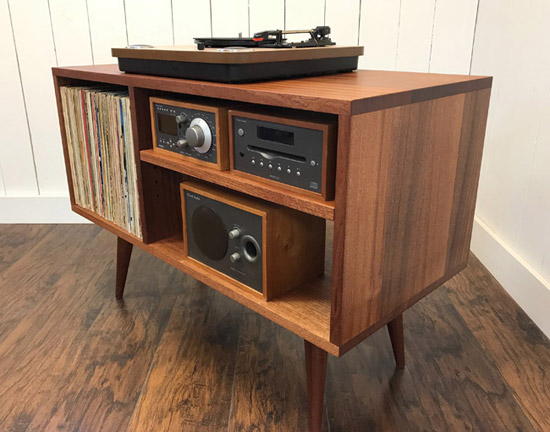 Midcentury modern vinyl storage units by Scott Cassin