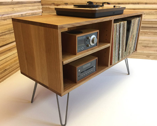 Midcentury modern vinyl storage units by Scott Cassin