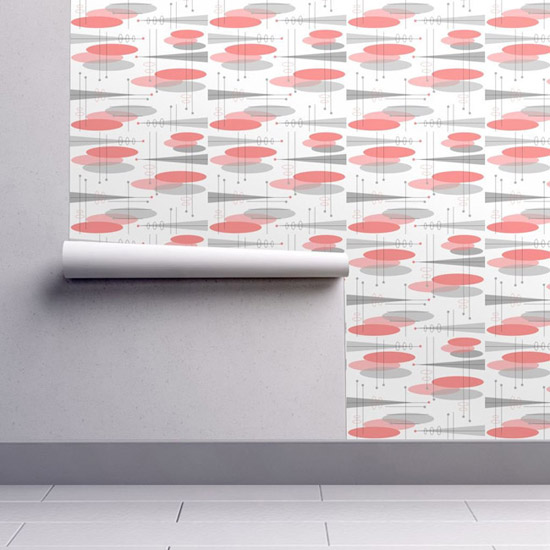 Vintage walls: Midcentury modern wallpaper by Spoonflower