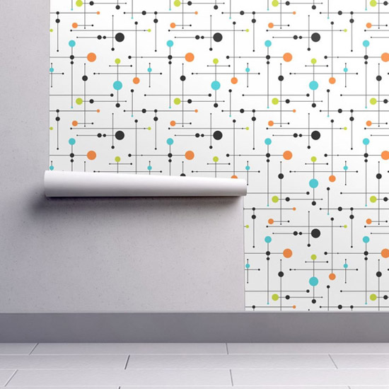 Vintage walls: Midcentury modern wallpaper by Spoonflower