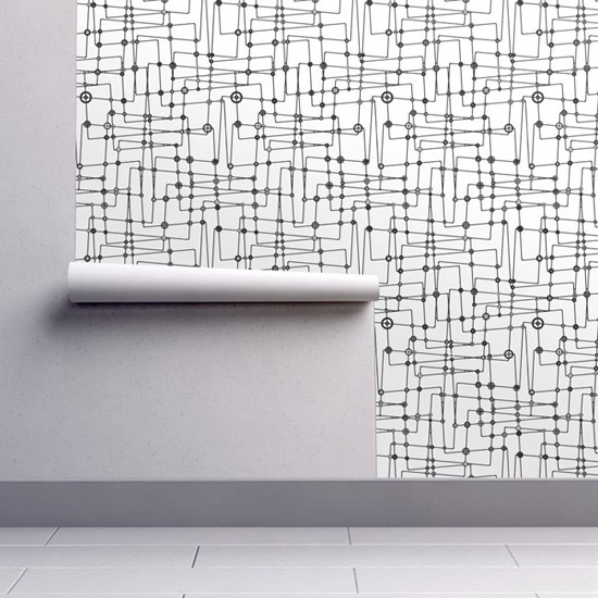 Vintage walls: Midcentury modern wallpaper by Spoonflower