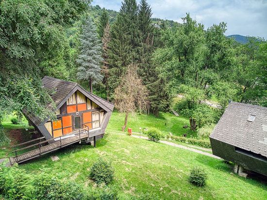 1960s midcentury modern holiday chalets in Ponte Cremenaga, Switzerland