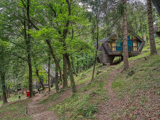 1960s midcentury modern holiday chalets in Ponte Cremenaga, Switzerland