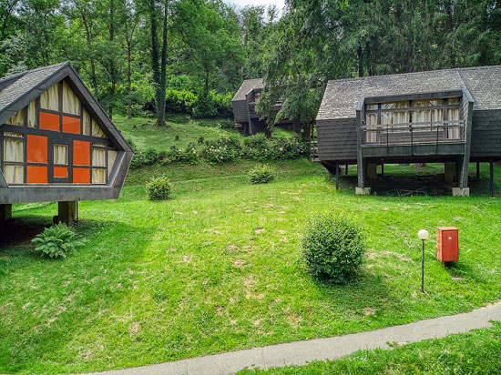 1960s midcentury modern holiday chalets in Ponte Cremenaga, Switzerland