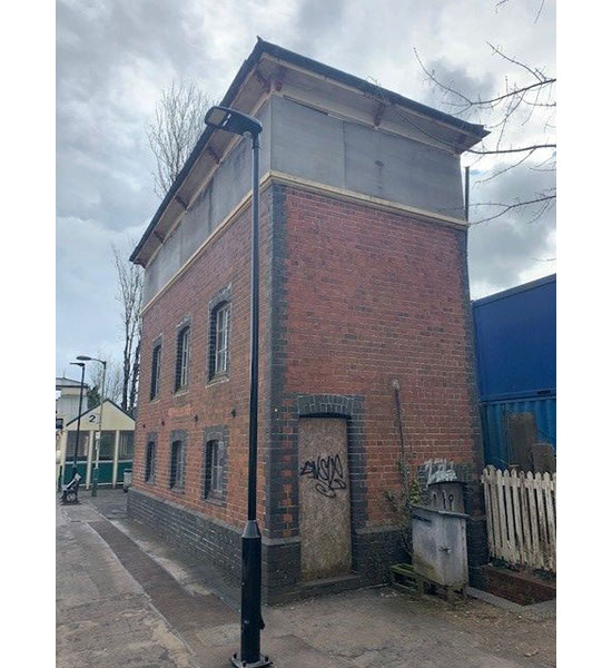 Grade II-listed train signal box in Torquay, Devon