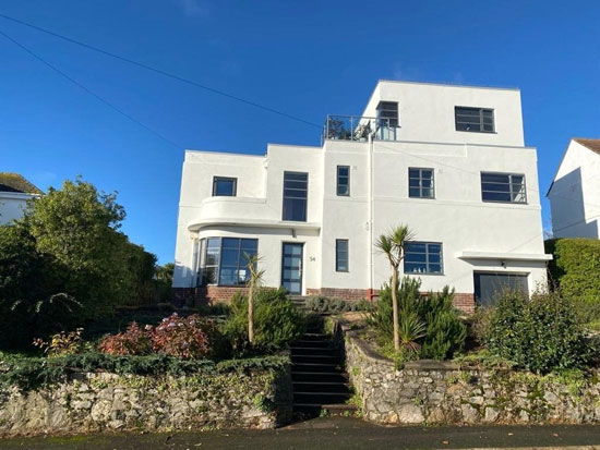 1930s Robert Lutyens modern house in Torquay, Devon