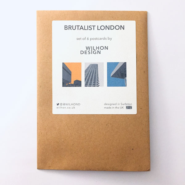 Brutalist London postcard set by Wilhon Design