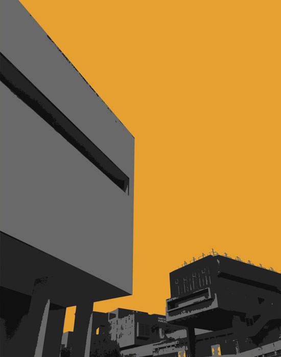 Brutalist London postcard set by Wilhon Design