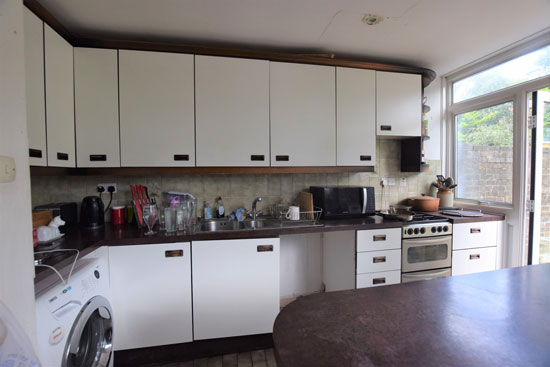 In need of renovation: 1960s Span House on the Templemere Estate, Weybridge, Surrey