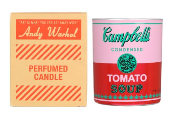 Andy Warhol Campbell’s Soup Can scented candles by Ligne Blanche