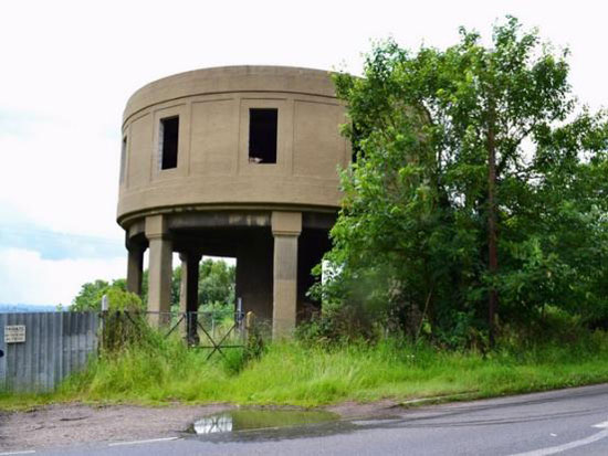 In need of renovation: 1930s former concrete water tower in Latchingdon, near Chelmsford, Essex