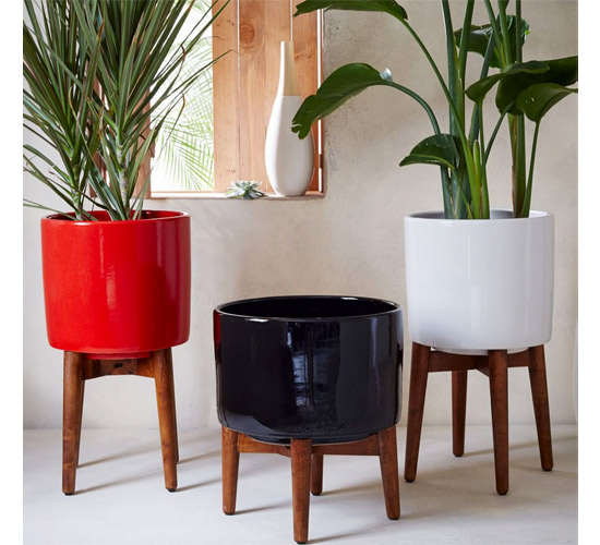 Mid Century Turned Leg Planters at West Elm WowHaus