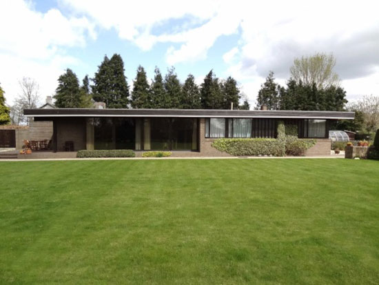 1970s architect-designed single-storey modernist property in Bangor-on-Dee, near Wrexham, North Wales