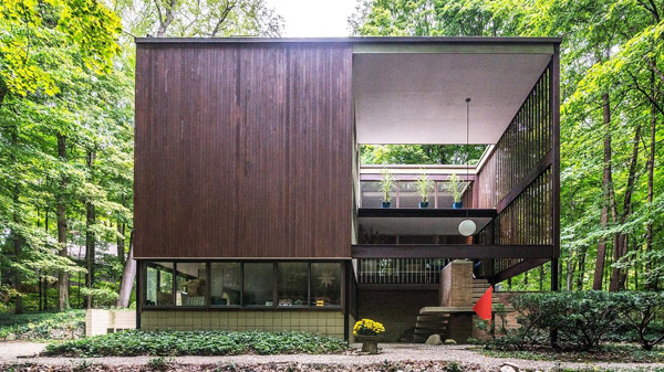 1950s Tivadar Balogh midcentury modern house in Plymouth, Michigan, USA