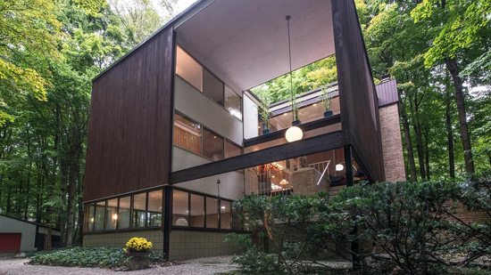 1950s Tivadar Balogh midcentury modern house in Plymouth, Michigan, USA